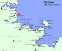 Landkarte der Schleswig-Holsteinischen Ostseekste